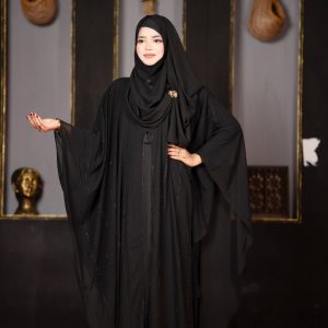 কালো কালার আবায়া বোরকা হিজাব ছাড়া